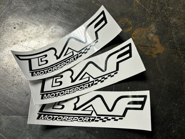 WHITE BAF MOTORSPORT STICKER