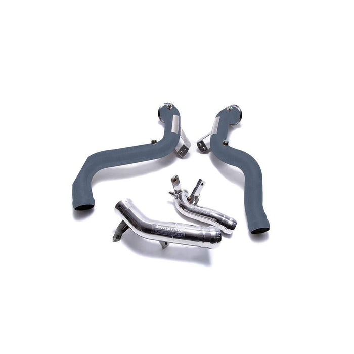 Armytrix Ceramic coated De-catted down pipe with cat simulator + Secondary down pipe for Mercedes-AMG GT 63 4 Door Coupe OPF/Non-OPF(2018-Present) - MB136-DDC