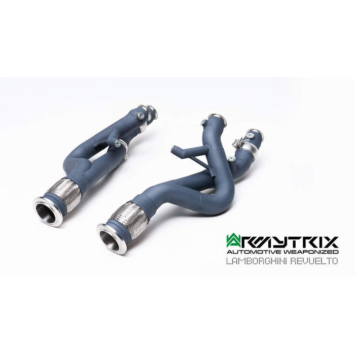 Armytrix Ceramic Coated High-flow Performance De-catted Pipes with Cat-simulator for Lamborghini Revuelto 6.5 L L545 V12 Hybrid (2024-Present) - LBRL7-DDC