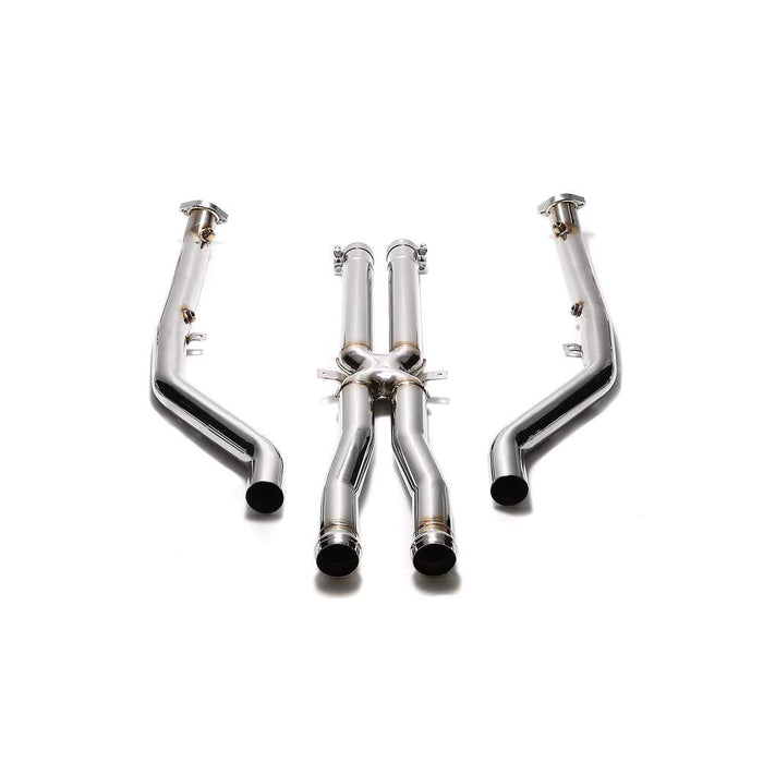 Armytrix High-flow Performance De-catted Front Pipe + X-pipe With 200 Cpsi Catalytic Converters for BMW E90/E92/E93 M3(2007-2013) - BME9M-CD