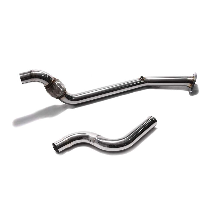 Armytrix High-flow Performance De-catted Pipe With Cat-simulator + Link Pipe (Replaces 1 side of catalytic converter) for Ford Mustang GT Coupe 5.0 V8 MK6 (2015-2017) - FDM65-DD