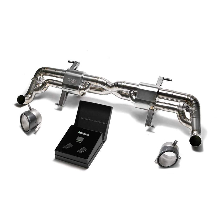 Armytrix X-pipe mufflers + Valvetronic tail pipe section + Wireless remote control kits + Dual Carbon tips for Audi R8 MKI Facelift V10 5.2 FSI Coupe/Spider (2013-2015) - AUR12-DC16
