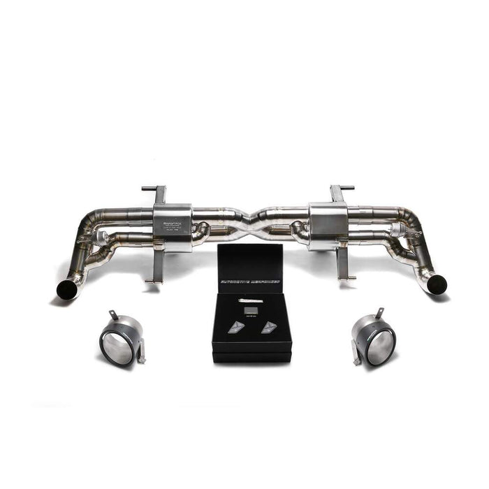 Armytrix X-pipe mufflers + Valvetronic tail pipe section + Wireless remote control kits + Dual Carbon tips (Stainless steel with Carbon) for Audi R8 MKI Facelift V8 4.2 FSI Coupe/Spider (2013-2015)