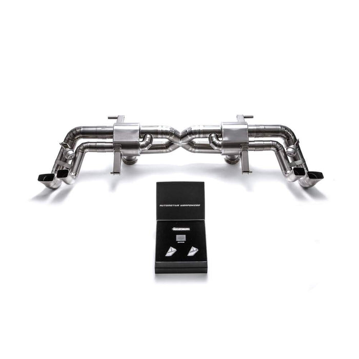 Armytrix X-pipe mufflers + Valvetronic tail pipe section + Wireless remotecontrol kits for Audi R8 MKII V10 Plus 5.2 FSI Coupe/Spyder (2016-2018) - AUR13-C