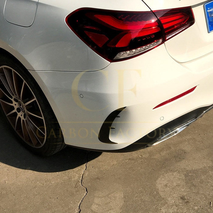 Gloss Black Rear Bumper Trims for Mercedes Benz W177 A Class Saloon 18-25 (Stick on)