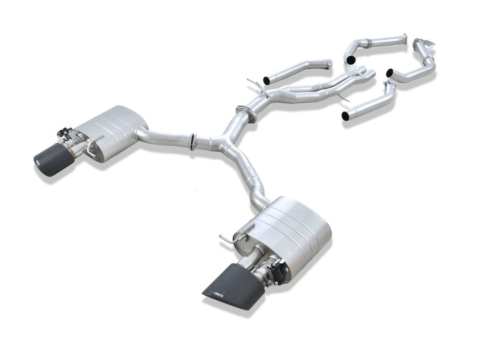 Audi RS5 2.9T valved cat-back exhaust - full system view