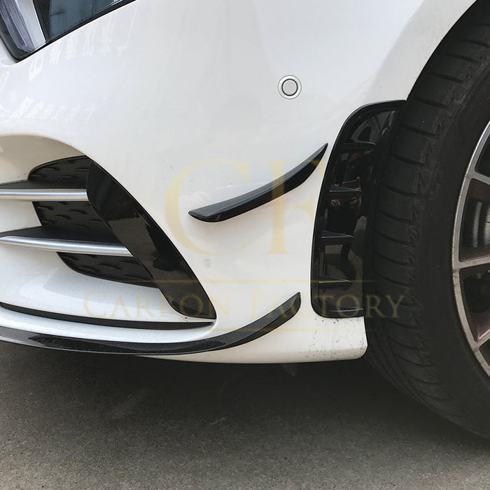 Type 1 Gloss Black Front Canards for Mercedes Benz W177 A Class AMG & A35 18-22