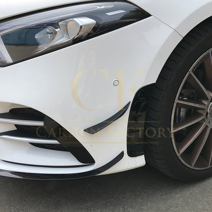 Type 1 Gloss Black Front Canards for Mercedes Benz W177 A Class AMG & A35 18-22