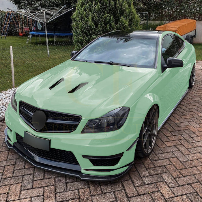 V Style Gloss Black Front Splitter for Mercedes Benz W204 C63 11-14