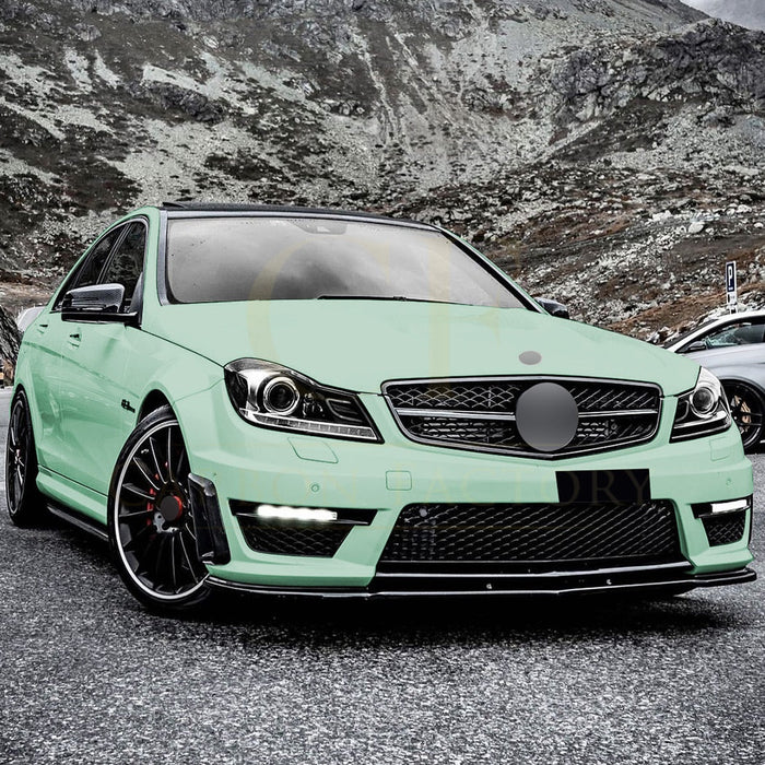 V Style Gloss Black Front Splitter for Mercedes Benz W204 C63 11-14