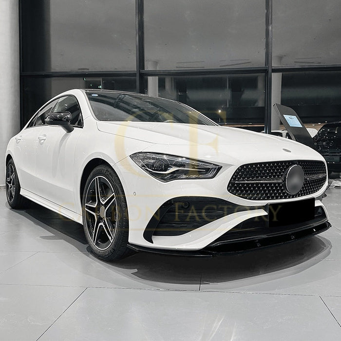 AMG Style Gloss Black Front Splitter for Mercedes Benz W177 A Class AMG & A35 23-25