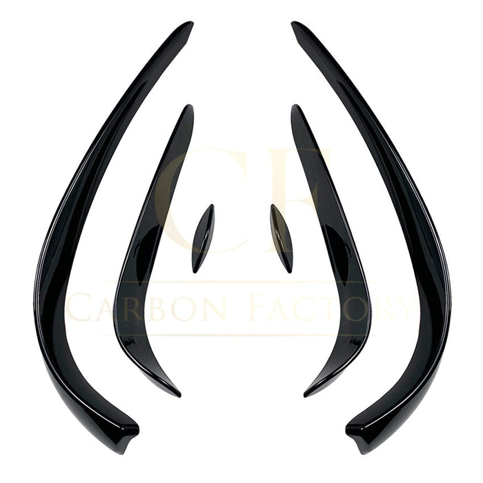 Gloss Black Front Canards (6 pcs) for Mercedes Benz W205 C Class 15-18