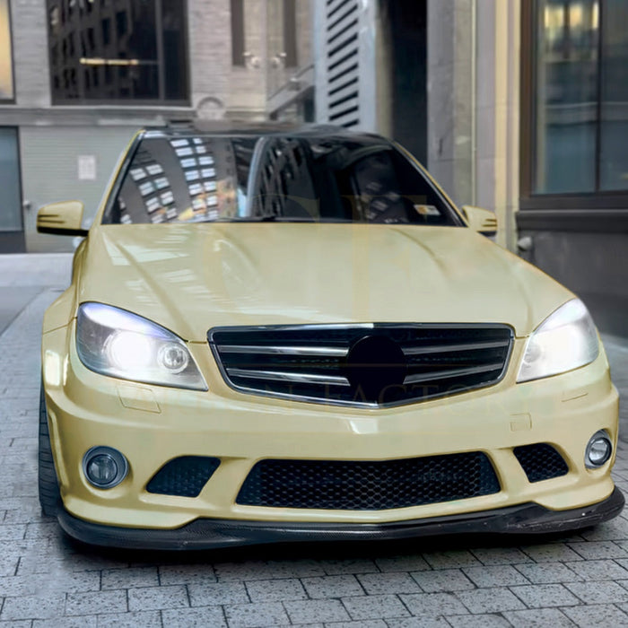 V Style Gloss Black Front Splitter for Mercedes Benz W204 C63 07-10