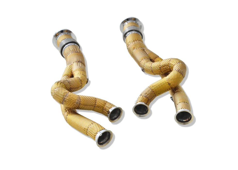 Yonristic Revuelto F1 race headers - gold heat-resistant shielding detail