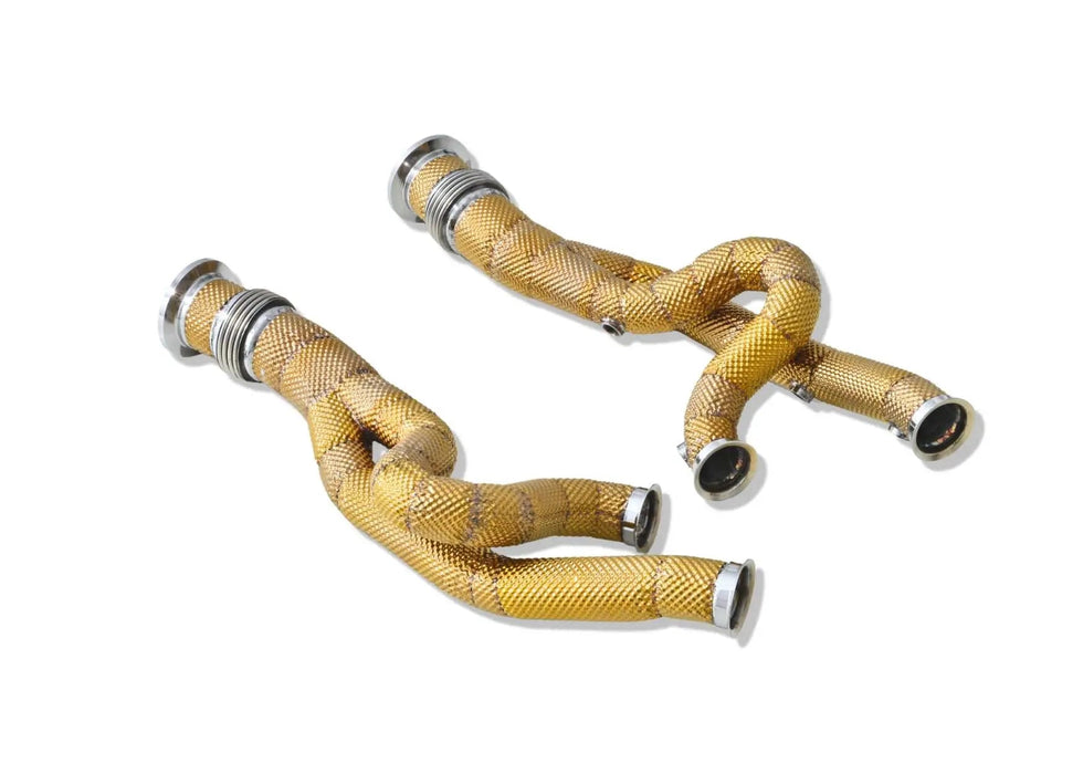 Yonristic Revuelto F1 valved exhaust package - header shielding detail