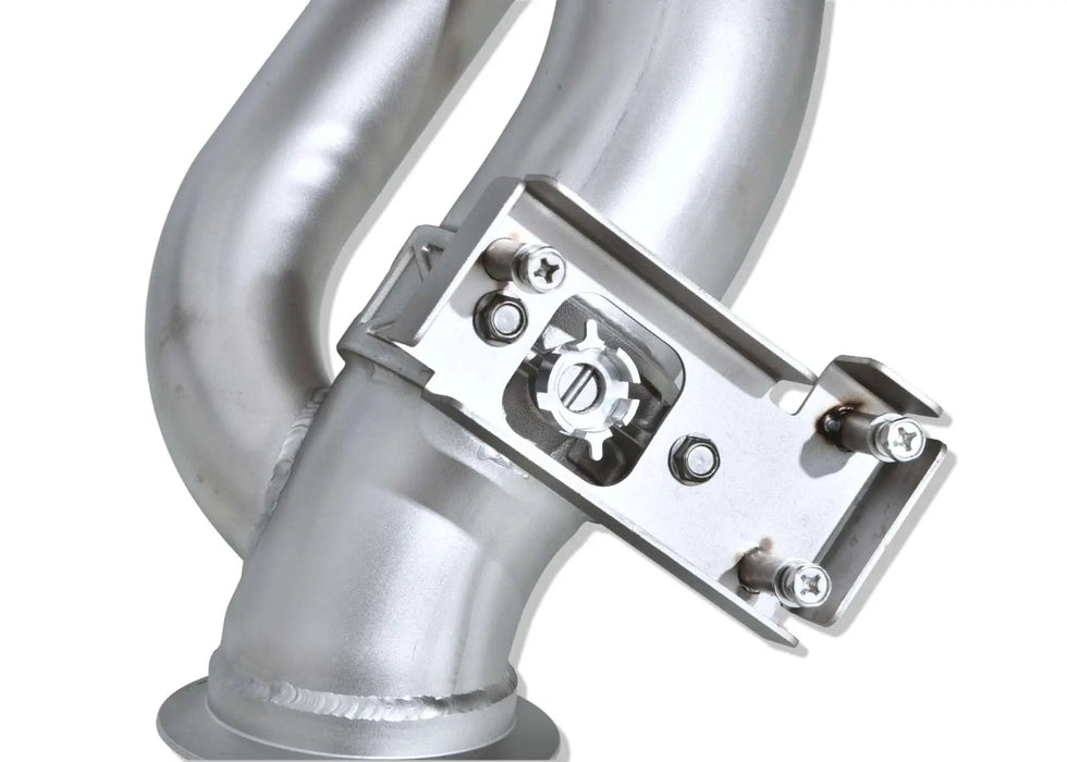 Yonristic Revuelto F1 valved exhaust package - V-band connection detail