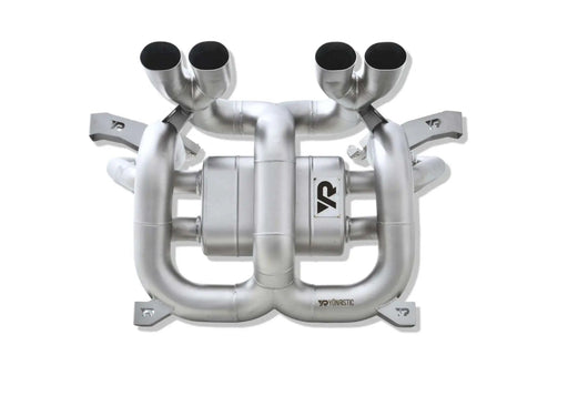Yonristic Revuelto F1 valved exhaust package - full one-piece catback system laid out