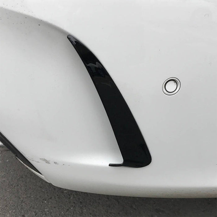 Gloss Black Rear Bumper Trims for Mercedes Benz W205 C Class Saloon 15-21