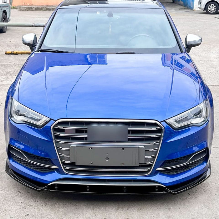 V Style Gloss Black Front Splitter for Audi A3 8V S Line & S3 13-16