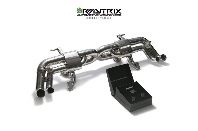 Silencieux Armytrix en acier inoxydable en forme de X + section de tuyau d'échappement Valvetronic + kits de télécommande sans fil pour Audi R8 MKI V10 5.2 FSI Coupé / Spider (2009-2012)