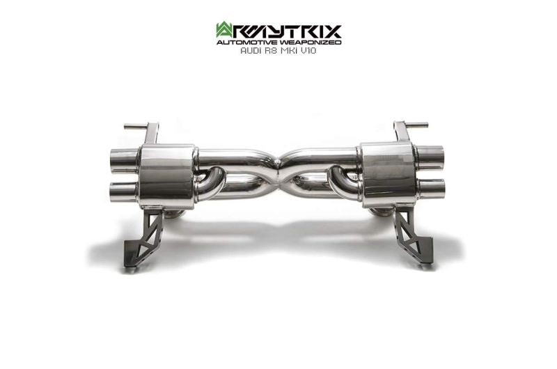 Silencieux Armytrix en acier inoxydable en forme de X + section de tuyau d'échappement Valvetronic + kits de télécommande sans fil pour Audi R8 MKI V10 5.2 FSI Coupé / Spider (2009-2012)