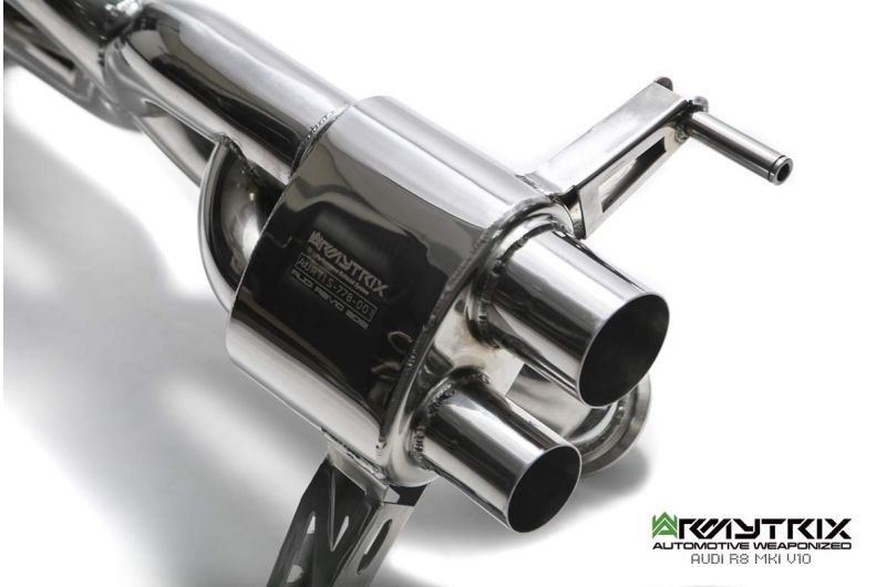 Silencieux Armytrix en acier inoxydable en forme de X + section de tuyau d'échappement Valvetronic + kits de télécommande sans fil pour Audi R8 MKI V10 5.2 FSI Coupé / Spider (2009-2012)