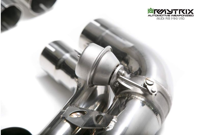 Silencieux Armytrix en acier inoxydable en forme de X + section de tuyau d'échappement Valvetronic + kits de télécommande sans fil pour Audi R8 MKI V10 5.2 FSI Coupé / Spider (2009-2012)