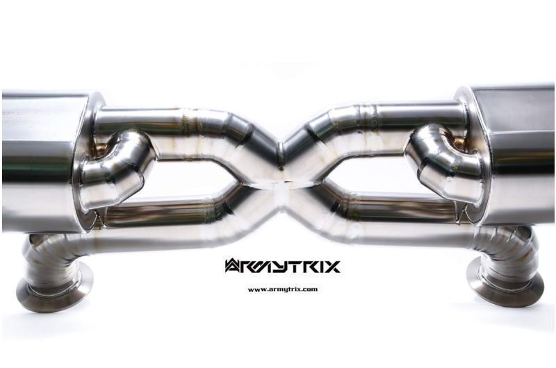Silencieux Armytrix en acier inoxydable en forme de X + section de tuyau d'échappement Valvetronic + kits de télécommande sans fil pour Audi R8 MKI V10 5.2 FSI Coupé / Spider (2009-2012)