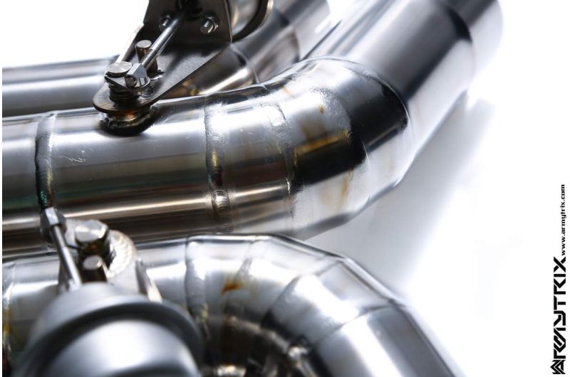 Silencieux Armytrix en acier inoxydable en forme de X + section de tuyau d'échappement Valvetronic + kits de télécommande sans fil pour Audi R8 MKI V10 5.2 FSI Coupé / Spider (2009-2012)