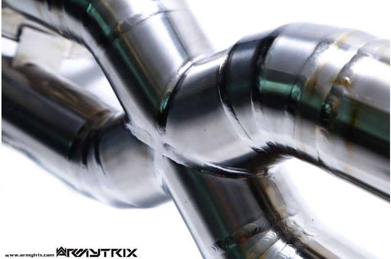 Silencieux Armytrix en acier inoxydable en forme de X + section de tuyau d'échappement Valvetronic + kits de télécommande sans fil pour Audi R8 MKI V10 5.2 FSI Coupé / Spider (2009-2012)