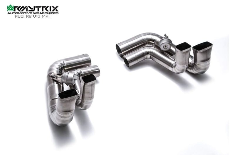 Audi R8 MKII V10 Plus 5.2 FSI Coupe/Spyder (2016-2018) - X-pipe mufflers + Valvetronic tail pipe section + Wireless remote control kits + Dual Carbon tips - Armytrix Exhausts
