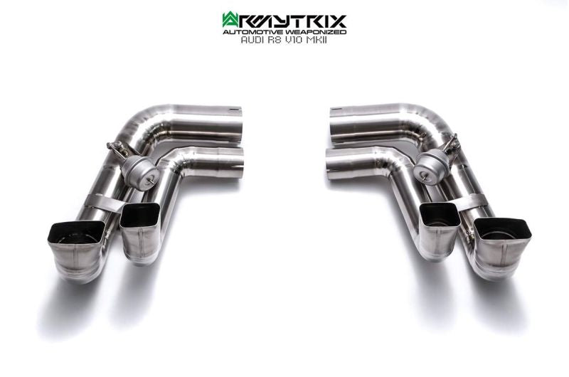 Audi R8 MKII V10 Plus 5.2 FSI Coupe/Spyder (2016-2018) - X-pipe mufflers + Valvetronic tail pipe section + Wireless remote control kits + Dual Carbon tips - Armytrix Exhausts