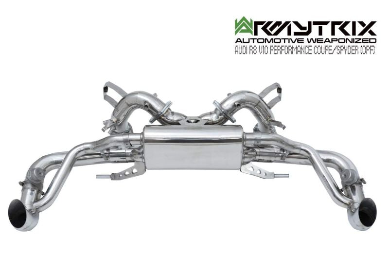 Silencieux Armytrix X-pipe + Adaptateurs de silencieux Valvetronic + Kits de télécommande sans fil (OWRC) pour Audi R8 MKII V10 Performance Coupé/Spyder OPF (2019-Présent)