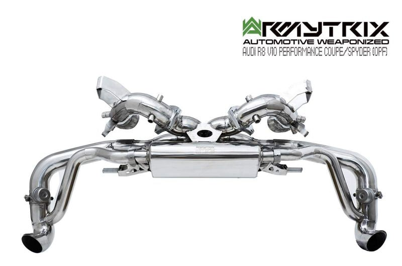 Silencieux Armytrix X-pipe + Adaptateurs de silencieux Valvetronic + Kits de télécommande sans fil (OWRC) pour Audi R8 MKII V10 Performance Coupé/Spyder OPF (2019-Présent)