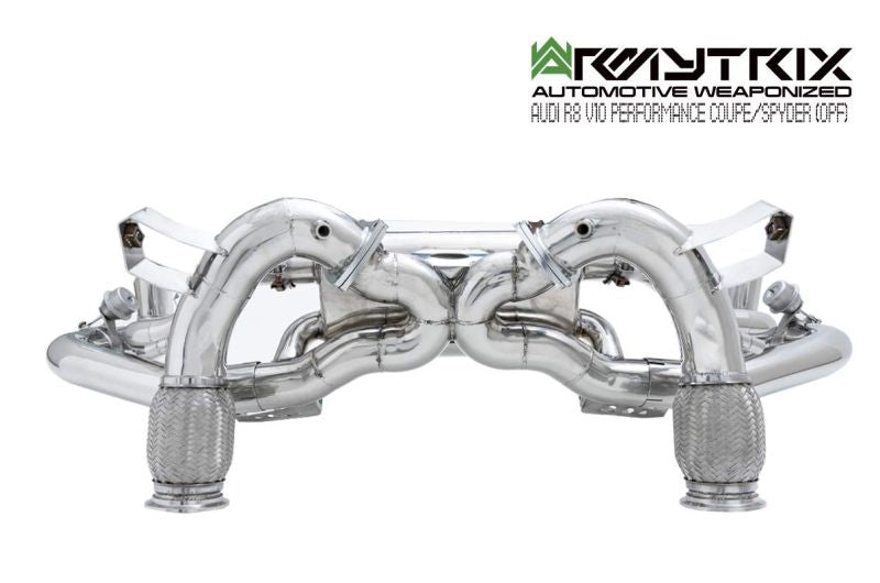 Silencieux Armytrix X-pipe + Adaptateurs de silencieux Valvetronic + Kits de télécommande sans fil (OWRC) pour Audi R8 MKII V10 Performance Coupé/Spyder OPF (2019-Présent)