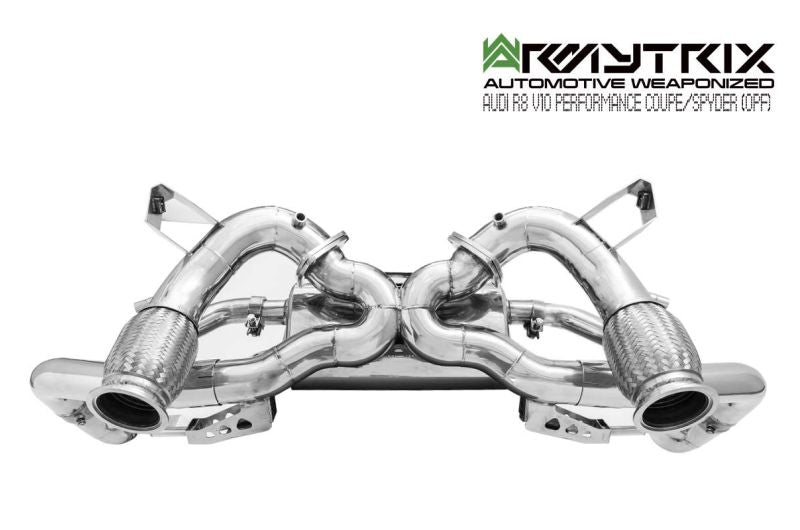 Silencieux Armytrix X-pipe + Adaptateurs de silencieux Valvetronic + Kits de télécommande sans fil (OWRC) pour Audi R8 MKII V10 Performance Coupé/Spyder OPF (2019-Présent)