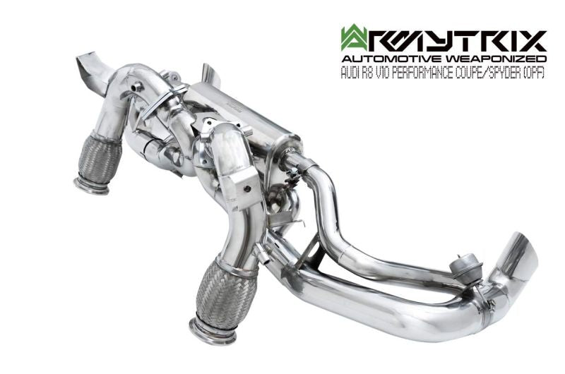 Silencieux Armytrix X-pipe + Adaptateurs de silencieux Valvetronic + Kits de télécommande sans fil (OWRC) pour Audi R8 MKII V10 Performance Coupé/Spyder OPF (2019-Présent)