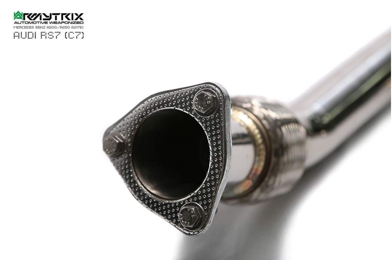 Kit Armytrix pour Audi RS6 C7 (2013-2019) : tube en Y avant, tube de liaison, tube intermédiaire avec résonateur, silencieux Valvetronic et télécommande sans fil.