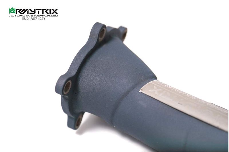 Kit Armytrix pour Audi RS6 C7 (2013-2019) : tube en Y avant, tube de liaison, tube intermédiaire avec résonateur, silencieux Valvetronic et télécommande sans fil.