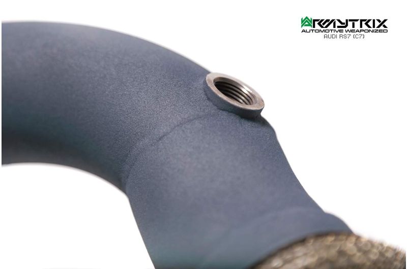 Kit Armytrix pour Audi RS6 C7 (2013-2019) : tube en Y avant, tube de liaison, tube intermédiaire avec résonateur, silencieux Valvetronic et télécommande sans fil.