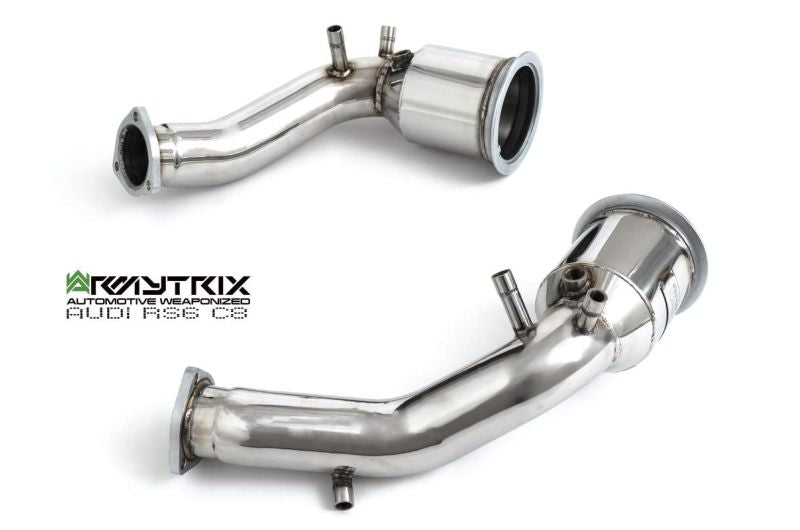Audi RS6 C8 (2019-Present) - Front Pipes + Mid X Pipe + Mid Pipe 2 + Valvetronic Mufflers + Dual Carbon Oval Tips - Armytrix Exhausts