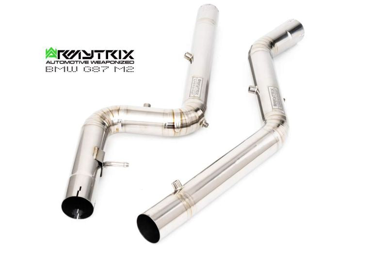 BMW G87 M2 Titanium (2023-Present) - Titanium Series OPF-Delete Single-Tube Front Pipe + Mid Pipe + Valvetronic Mufflers + Quad Titanium Tips - Armytrix Exhausts