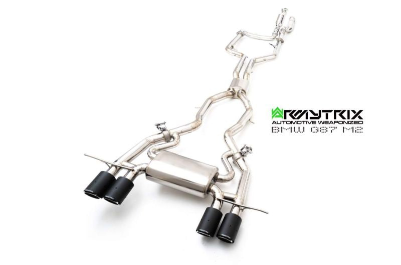 BMW G87 M2 Titanium (2023-Present) - Titanium Series OPF-Delete Single-Tube Front Pipe + Mid Pipe + Valvetronic Mufflers + Quad Titanium Tips - Armytrix Exhausts