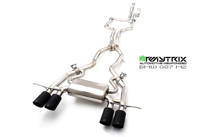 BMW G87 M2 Titanium (2023-Present) - Titanium Series OPF-Delete Single-Tube Front Pipe + Mid Pipe + Valvetronic Mufflers + Quad Titanium Tips - Armytrix Exhausts
