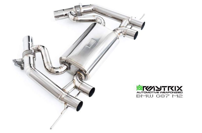 BMW G87 M2 Titanium (2023-Present) - Titanium Series OPF-Delete Single-Tube Front Pipe + Mid Pipe + Valvetronic Mufflers + Quad Titanium Tips - Armytrix Exhausts