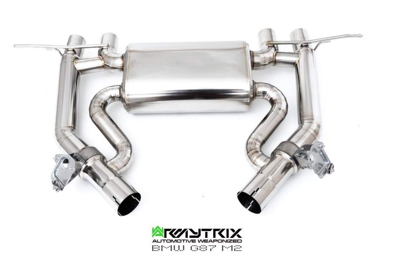 BMW G87 M2 Titanium (2023-Present) - Titanium Series OPF-Delete Single-Tube Front Pipe + Mid Pipe + Valvetronic Mufflers + Quad Titanium Tips - Armytrix Exhausts