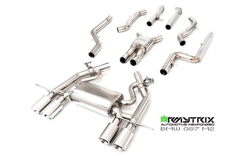 BMW G87 M2 Titanium (2023-Present) - Titanium Series OPF-Delete Single-Tube Front Pipe + Mid Pipe + Valvetronic Mufflers + Quad Titanium Tips - Armytrix Exhausts