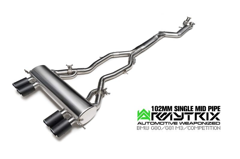 G80 G81 M3/M3 Competition 102mm Single Mid Pipe (2020-Present) valvetronic exhaust system - Armytrix Exhausts