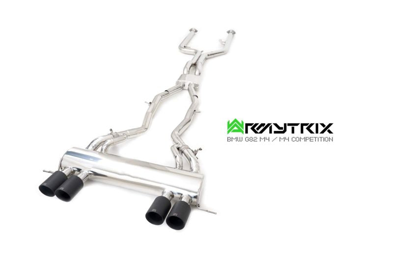 Collecteurs d'échappement Armytrix OPF-Delete + Tube intermédiaire fusionné à gros diamètre + Tube intermédiaire 2 + Silencieux Valvetronic + Quatre embouts d'échappement en carbone