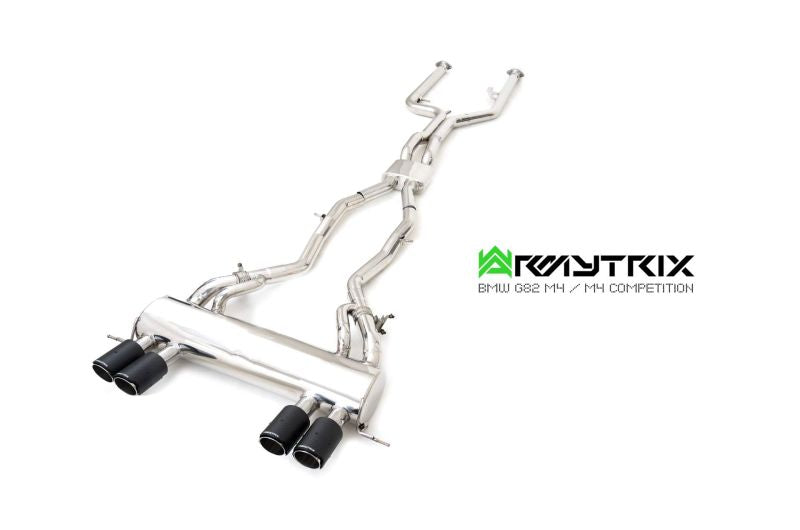 Collecteurs d'échappement Armytrix OPF-Delete + Tube intermédiaire fusionné à gros diamètre + Tube intermédiaire 2 + Silencieux Valvetronic + Quatre embouts d'échappement en carbone